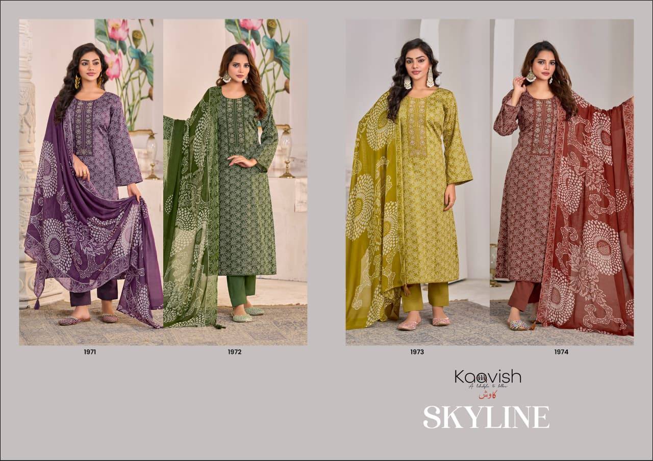 SKYLINE By Kaavish 1971 To 1974 Series Beautiful Festive Suits Stylish Colorful Fancy Casual Wear & Ethnic Wear PURE JAAM COTTON Print Dresses At Wholesale Price